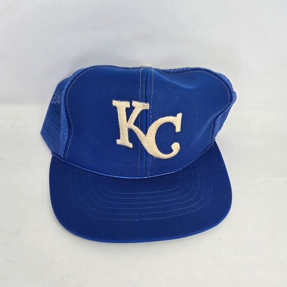 Kansas City Royals Trucker Cap Mesh 1980s Retro Snapback Universal Industries - Picture 12 of 13